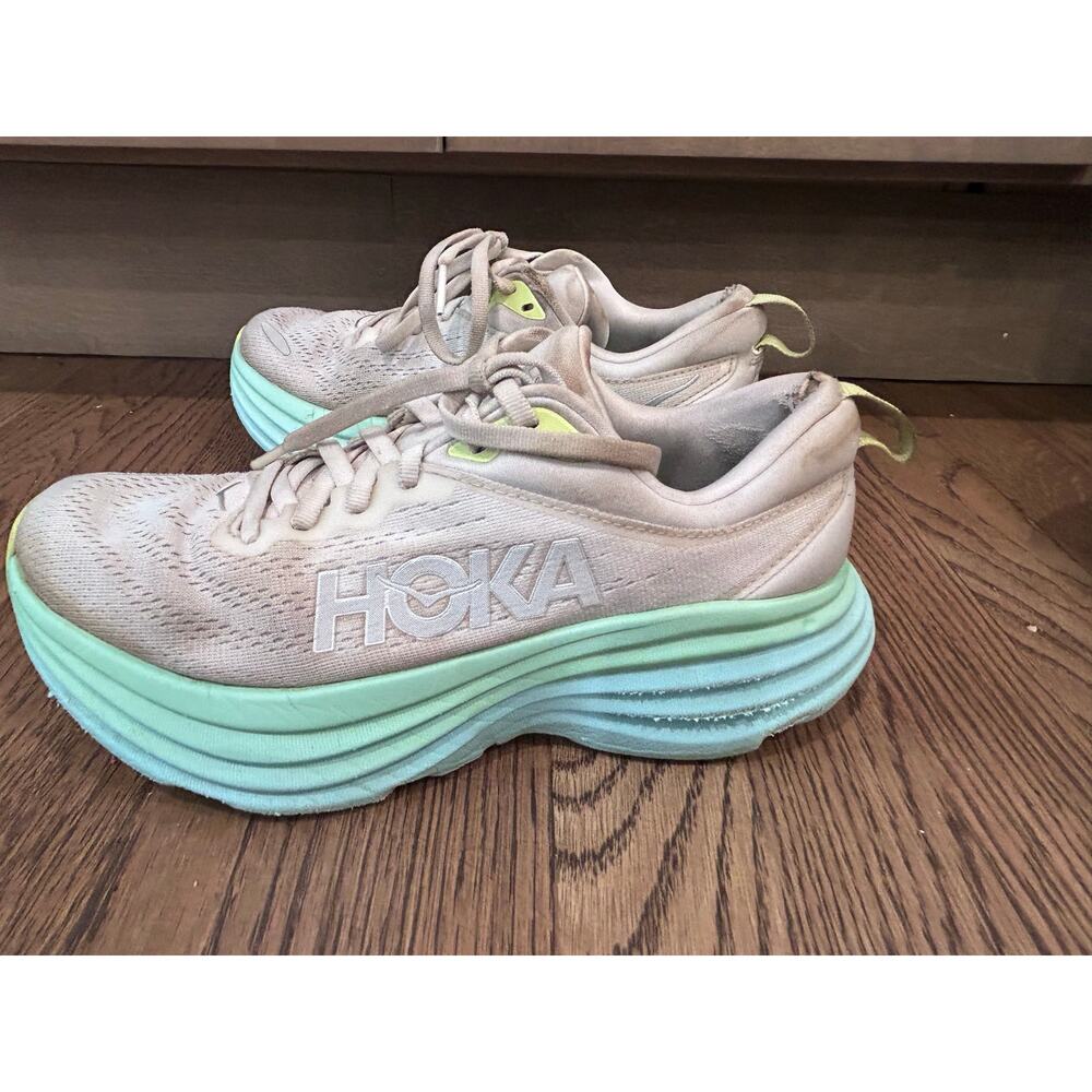 HOKA Bondi 8 Women’s Running Shoes Sz 6 Sunlit Ocean Sneaker Athleisure Walking - Picture 3 of 9